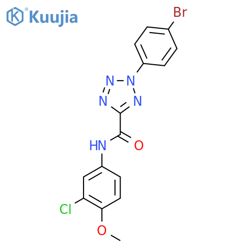 2-(4-bromophenyl)-N-(3-chloro-4-methoxyphenyl)-2H-1,2,3,4-tetrazole-5-carboxamide structure