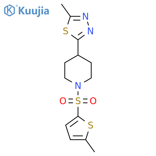 4-(5-methyl-1,3,4-thiadiazol-2-yl)-1-(5-methylthiophen-2-yl)sulfonylpiperidine structure