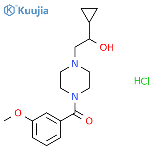 1-cyclopropyl-2-4-(3-methoxybenzoyl)piperazin-1-ylethan-1-ol hydrochloride structure