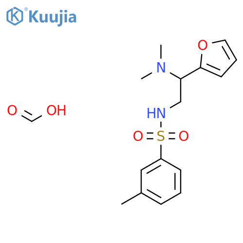 N-2-(dimethylamino)-2-(furan-2-yl)ethyl-3-methylbenzene-1-sulfonamide; formic acid structure
