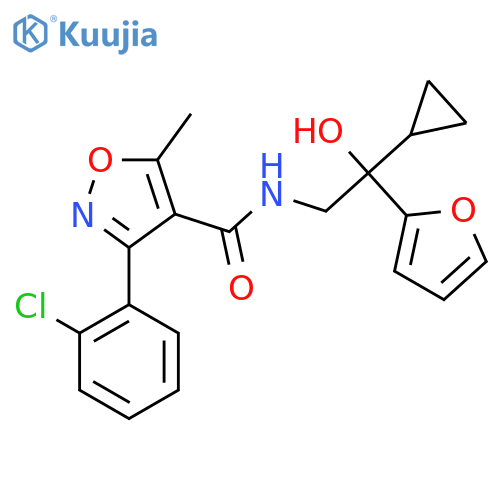 3-(2-chlorophenyl)-N-2-cyclopropyl-2-(furan-2-yl)-2-hydroxyethyl-5-methyl-1,2-oxazole-4-carboxamide structure