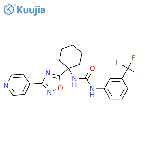 3-{1-3-(pyridin-4-yl)-1,2,4-oxadiazol-5-ylcyclohexyl}-1-3-(trifluoromethyl)phenylurea structure