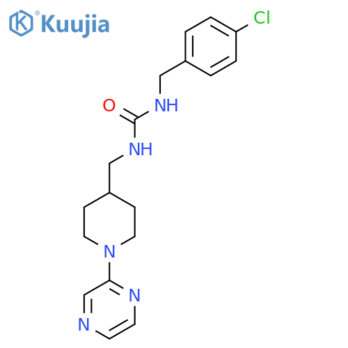 1-(4-chlorophenyl)methyl-3-{1-(pyrazin-2-yl)piperidin-4-ylmethyl}urea structure