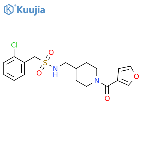 1-(2-chlorophenyl)-N-{1-(furan-3-carbonyl)piperidin-4-ylmethyl}methanesulfonamide structure
