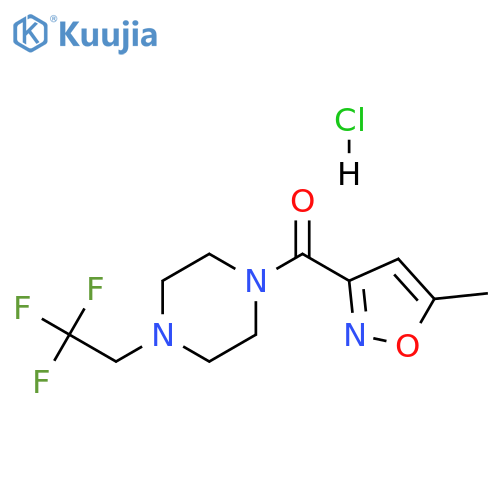 1-(5-methyl-1,2-oxazole-3-carbonyl)-4-(2,2,2-trifluoroethyl)piperazine hydrochloride structure
