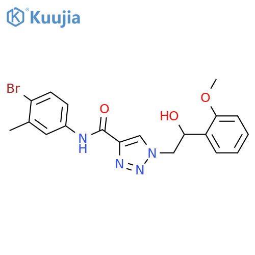 N-(4-bromo-3-methylphenyl)-1-2-hydroxy-2-(2-methoxyphenyl)ethyl-1H-1,2,3-triazole-4-carboxamide structure