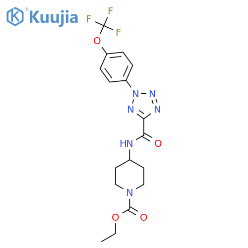 ethyl 4-{2-[4-(trifluoromethoxy)phenyl]-2H-1,2,3,4-tetrazole-5-amido}piperidine-1-carboxylate structure