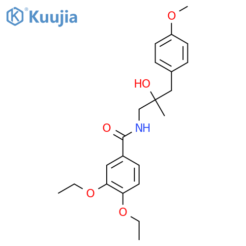 3,4-diethoxy-N-[2-hydroxy-3-(4-methoxyphenyl)-2-methylpropyl]benzamide structure