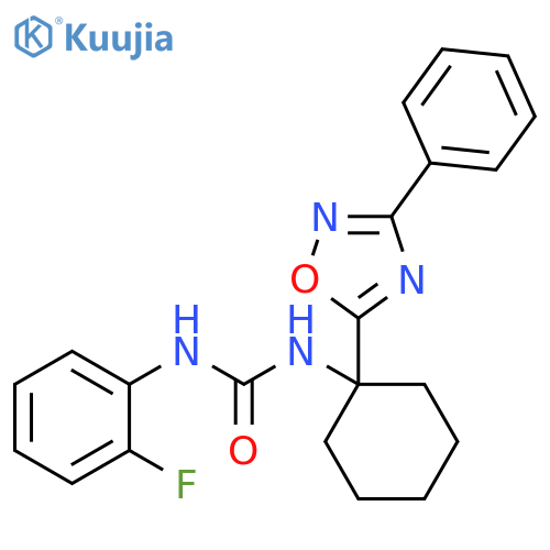 1-(2-fluorophenyl)-3-1-(3-phenyl-1,2,4-oxadiazol-5-yl)cyclohexylurea structure