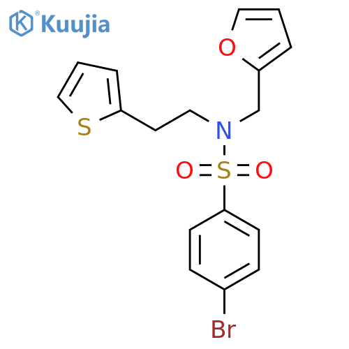 4-bromo-N-(furan-2-yl)methyl-N-2-(thiophen-2-yl)ethylbenzene-1-sulfonamide structure