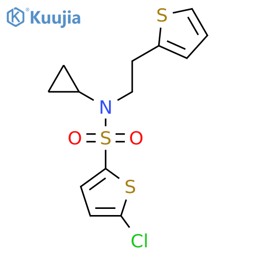 5-chloro-N-cyclopropyl-N-2-(thiophen-2-yl)ethylthiophene-2-sulfonamide structure