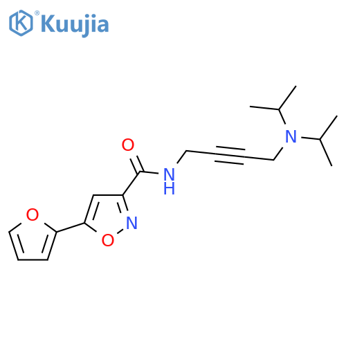 N-{4-bis(propan-2-yl)aminobut-2-yn-1-yl}-5-(furan-2-yl)-1,2-oxazole-3-carboxamide structure