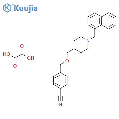 4-({1-(naphthalen-1-yl)methylpiperidin-4-yl}methoxy)methylbenzonitrile; oxalic acid structure