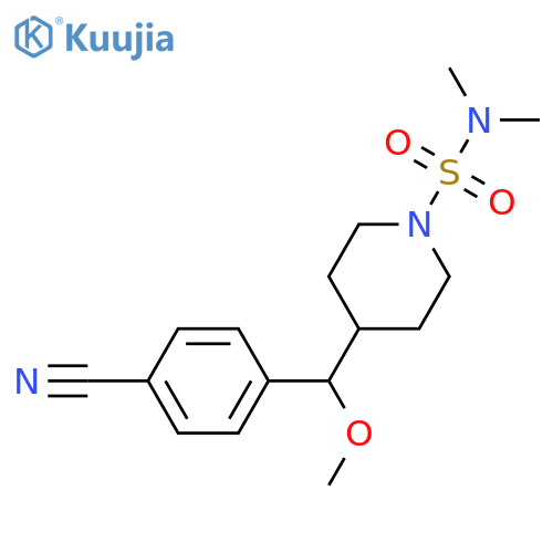 4-{(4-cyanophenyl)methoxymethyl}-N,N-dimethylpiperidine-1-sulfonamide structure