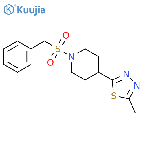 4-(5-methyl-1,3,4-thiadiazol-2-yl)-1-phenylmethanesulfonylpiperidine structure