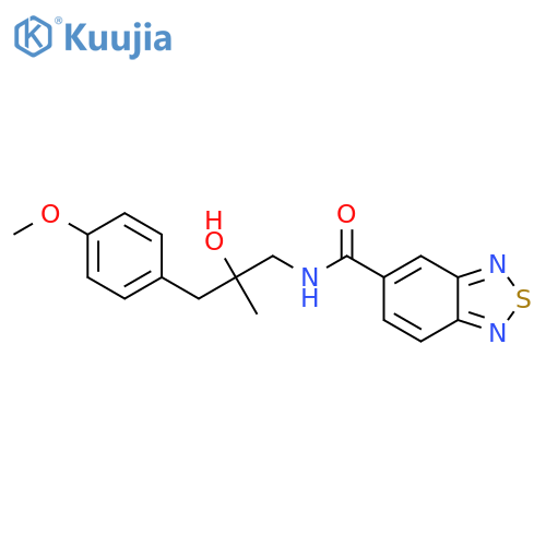 N-2-hydroxy-3-(4-methoxyphenyl)-2-methylpropyl-2,1,3-benzothiadiazole-5-carboxamide structure