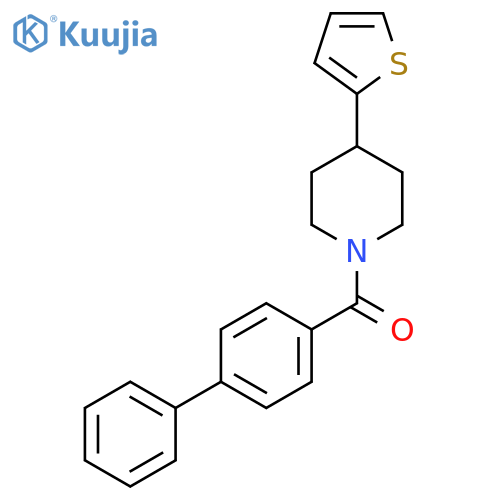 1-{1,1'-biphenyl-4-carbonyl}-4-(thiophen-2-yl)piperidine structure