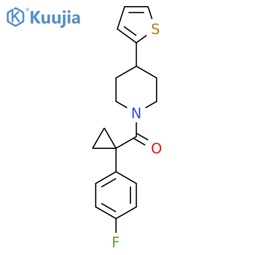 1-1-(4-fluorophenyl)cyclopropanecarbonyl-4-(thiophen-2-yl)piperidine structure
