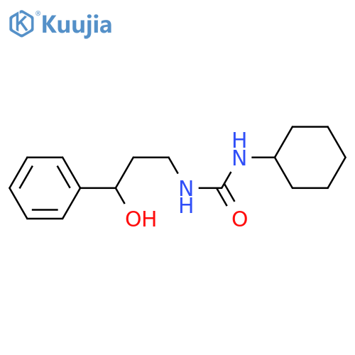1-cyclohexyl-3-(3-hydroxy-3-phenylpropyl)urea structure