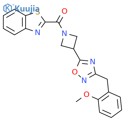2-(3-{3-[(2-methoxyphenyl)methyl]-1,2,4-oxadiazol-5-yl}azetidine-1-carbonyl)-1,3-benzothiazole structure