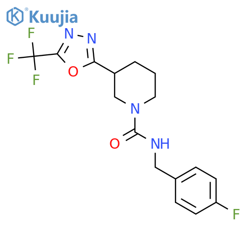 N-[(4-fluorophenyl)methyl]-3-[5-(trifluoromethyl)-1,3,4-oxadiazol-2-yl]piperidine-1-carboxamide structure