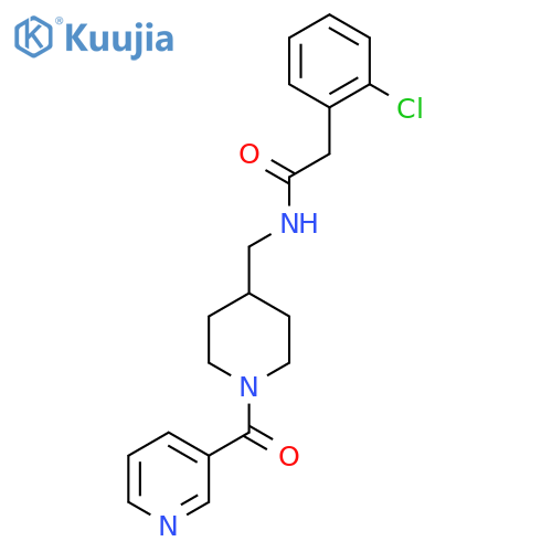 2-(2-chlorophenyl)-N-{1-(pyridine-3-carbonyl)piperidin-4-ylmethyl}acetamide structure