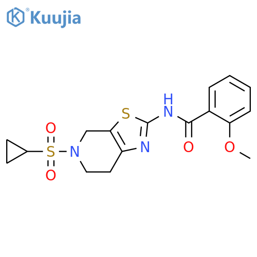 N-5-(cyclopropanesulfonyl)-4H,5H,6H,7H-1,3thiazolo5,4-cpyridin-2-yl-2-methoxybenzamide structure