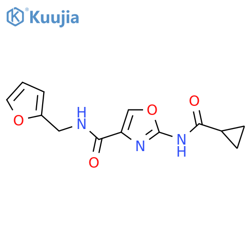 2-cyclopropaneamido-N-(furan-2-yl)methyl-1,3-oxazole-4-carboxamide structure
