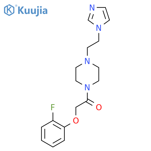 2-(2-fluorophenoxy)-1-{4-2-(1H-imidazol-1-yl)ethylpiperazin-1-yl}ethan-1-one structure