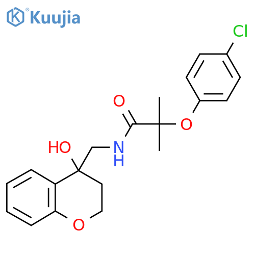 2-(4-chlorophenoxy)-N-(4-hydroxy-3,4-dihydro-2H-1-benzopyran-4-yl)methyl-2-methylpropanamide structure