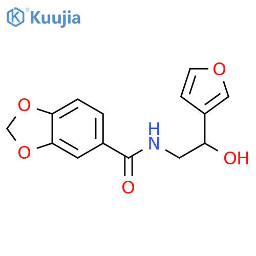 N-[2-(furan-3-yl)-2-hydroxyethyl]-2H-1,3-benzodioxole-5-carboxamide structure
