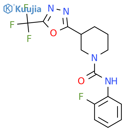 N-(2-fluorophenyl)-3-5-(trifluoromethyl)-1,3,4-oxadiazol-2-ylpiperidine-1-carboxamide structure