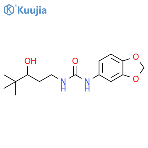 1-(2H-1,3-benzodioxol-5-yl)-3-(3-hydroxy-4,4-dimethylpentyl)urea structure