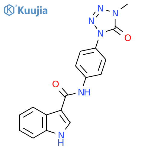 N-4-(4-methyl-5-oxo-4,5-dihydro-1H-1,2,3,4-tetrazol-1-yl)phenyl-1H-indole-3-carboxamide structure