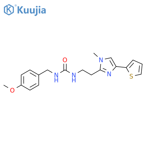 1-[(4-methoxyphenyl)methyl]-3-{2-[1-methyl-4-(thiophen-2-yl)-1H-imidazol-2-yl]ethyl}urea structure
