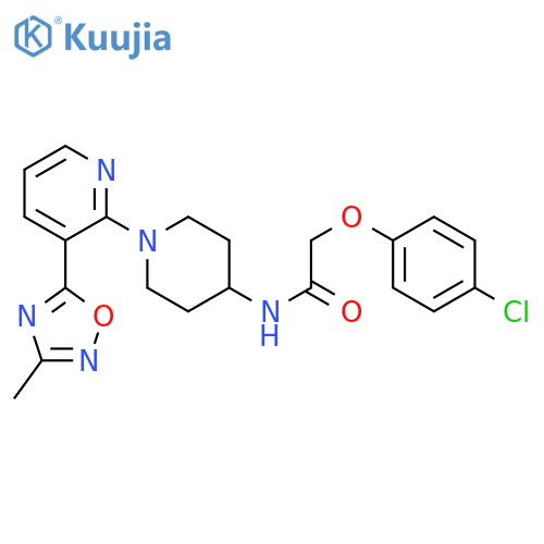 2-(4-chlorophenoxy)-N-{1-3-(3-methyl-1,2,4-oxadiazol-5-yl)pyridin-2-ylpiperidin-4-yl}acetamide structure