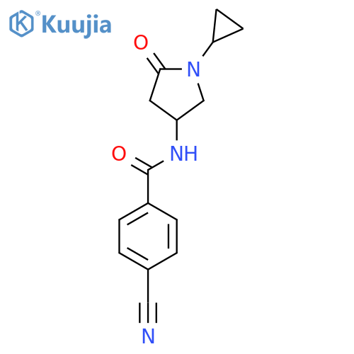 4-cyano-N-(1-cyclopropyl-5-oxopyrrolidin-3-yl)benzamide structure