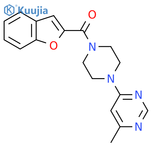 4-4-(1-benzofuran-2-carbonyl)piperazin-1-yl-6-methylpyrimidine structure