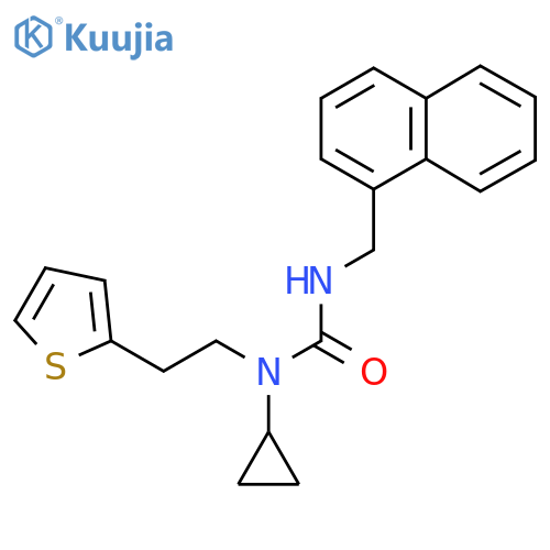 3-cyclopropyl-1-(naphthalen-1-yl)methyl-3-2-(thiophen-2-yl)ethylurea structure