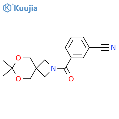 3-{7,7-dimethyl-6,8-dioxa-2-azaspiro3.5nonane-2-carbonyl}benzonitrile structure