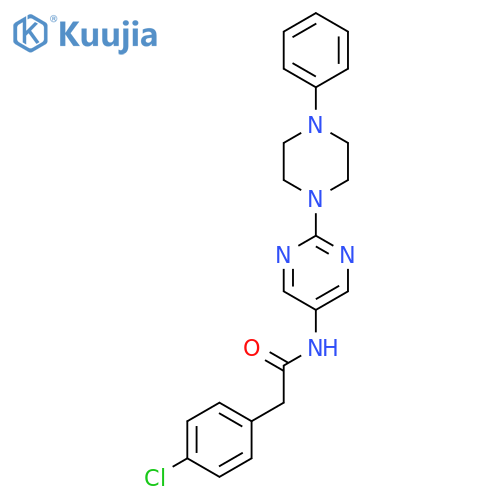 2-(4-chlorophenyl)-N-2-(4-phenylpiperazin-1-yl)pyrimidin-5-ylacetamide structure