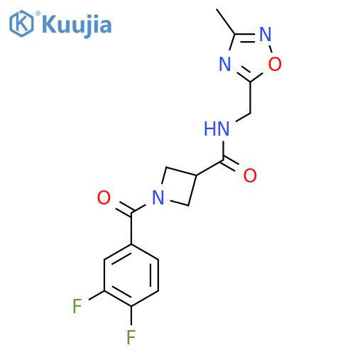 1-(3,4-difluorobenzoyl)-N-(3-methyl-1,2,4-oxadiazol-5-yl)methylazetidine-3-carboxamide structure