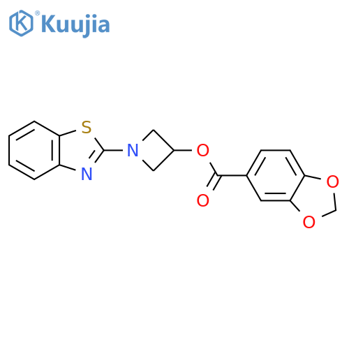 1-(1,3-benzothiazol-2-yl)azetidin-3-yl 2H-1,3-benzodioxole-5-carboxylate structure