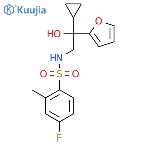 N-2-cyclopropyl-2-(furan-2-yl)-2-hydroxyethyl-4-fluoro-2-methylbenzene-1-sulfonamide structure