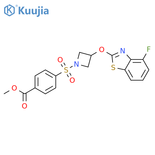 methyl 4-({3-[(4-fluoro-1,3-benzothiazol-2-yl)oxy]azetidin-1-yl}sulfonyl)benzoate structure