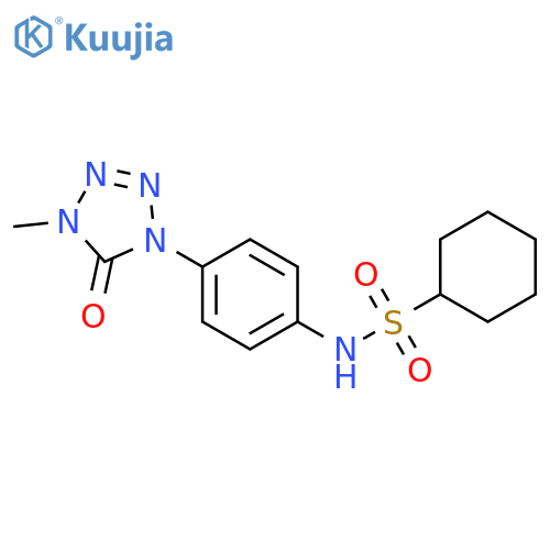 N-4-(4-methyl-5-oxo-4,5-dihydro-1H-1,2,3,4-tetrazol-1-yl)phenylcyclohexanesulfonamide structure