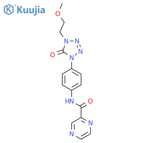 N-{4-4-(2-methoxyethyl)-5-oxo-4,5-dihydro-1H-1,2,3,4-tetrazol-1-ylphenyl}pyrazine-2-carboxamide structure