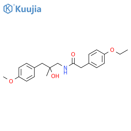 2-(4-ethoxyphenyl)-N-[2-hydroxy-3-(4-methoxyphenyl)-2-methylpropyl]acetamide structure