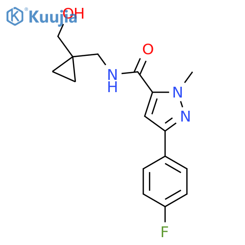 3-(4-fluorophenyl)-N-{[1-(hydroxymethyl)cyclopropyl]methyl}-1-methyl-1H-pyrazole-5-carboxamide structure