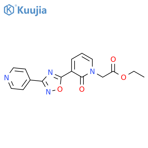 ethyl 2-{2-oxo-3-[3-(pyridin-4-yl)-1,2,4-oxadiazol-5-yl]-1,2-dihydropyridin-1-yl}acetate structure